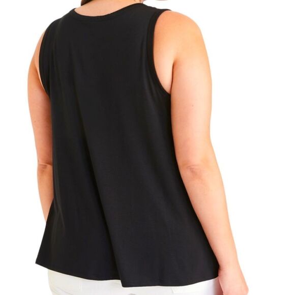 Old Navy Women’s EveryWear Crew Neck Luxe Sleeveless Black Tank Top Size Medium - Picture 3 of 9